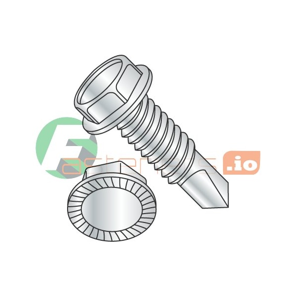 Newport Fasteners Self-Drilling Screw, #10-24 x 1 in, Zinc Plated Steel Hex Head Hex Drive, 5000 PK 724507 - main